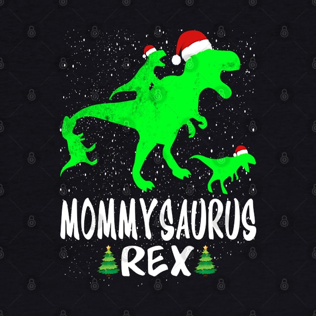 Mommy T Rex Matching Family Christmas Dinosaur Shirt by intelus